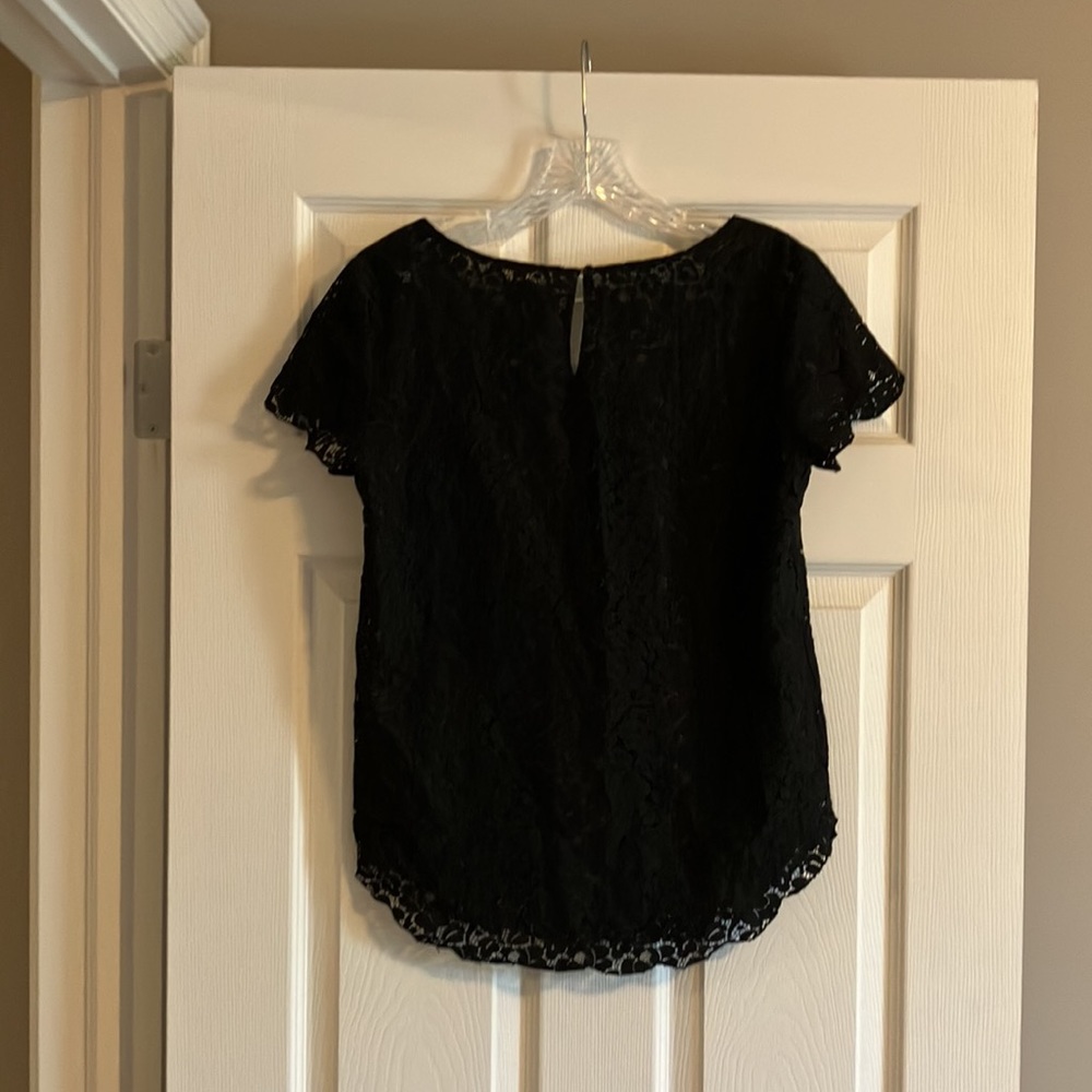 Aritzia Talula Lace T-Shirt Blouse Black Small - Picture 2 of 5